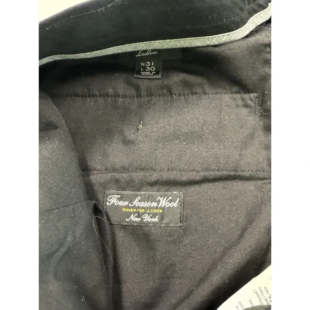 J Crew Ludlow Pants Men's 31x30 Wool Blend Slim Four Season Wool Navy Blue